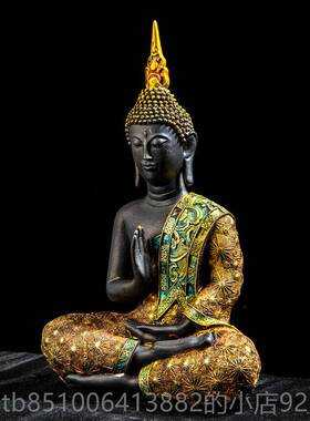 高档国佛像摆件释迦尼佛头厅玄关泰东南亚风格泰式摩酒客店餐厅装