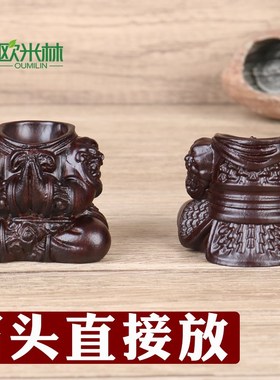 d010实木凹槽奇石底座悟空大圣半身人像猴头身体石头底托