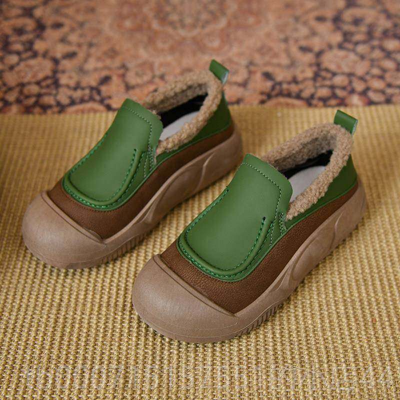 正品复古一厚厚底豆豆鞋女新加加绒款冬季女鞋轻便棉鞋懒人脚蹬休,淘宝优惠券,粉丝福利购,淘宝优惠卷