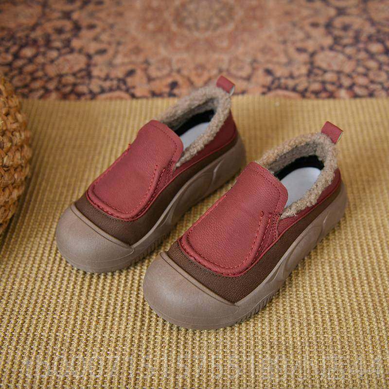 正品复古一厚厚底豆豆鞋女新加加绒款冬季女鞋轻便棉鞋懒人脚蹬休,淘宝优惠券,粉丝福利购,淘宝优惠卷