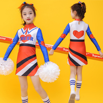 Childrens adult male and female long sleeve cheerleaders play basketball Soccer Baby Lianer Lido cheerleading performance costumes