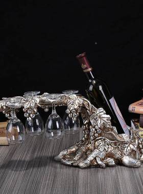 电商欧式复葡萄藤红酒古雕架塑摆TN-0324件酒柜装饰品工艺品
