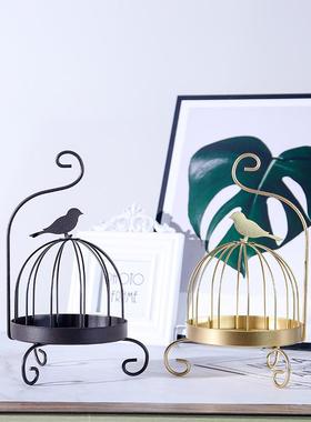 北欧风格夏日复古铁艺蚊香架创意金属鸟笼站猫趴猫蚊香架家居摆件