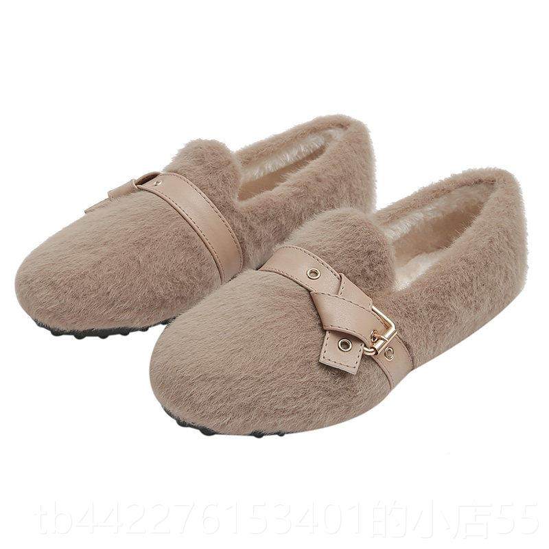 正品毛毛女冬外穿2024新款貂毛鞋鞋豆豆鞋绒厚底鞋棉大码女鞋4加1,淘宝优惠券,粉丝福利购,淘宝优惠卷