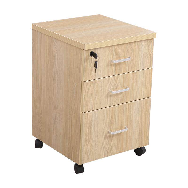 办公室桌下收纳柜文件柜三抽屉式活动办公柜移动侧矮柜带锁小柜子 - 图3
