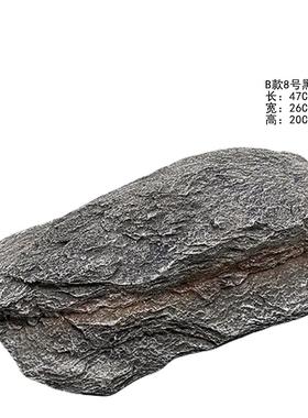 景观石头棕色假山石 PU泡沫石头酒店园林工程火山石 仿真黑山石