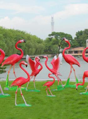 户火外烈鸟玻璃钢雕塑仿真动物假山池美公园花园林景陈装饰摆火烈