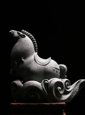 青砂石到中式马成功办精品马摆件茶居家公室水族造景DSWC-202鱼缸