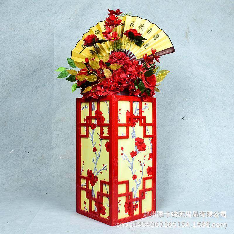 婚道具庆式路引中国风灯光方柱婚礼宾迎区舞台装饰布k001置过道摆,淘宝优惠券,粉丝福利购,淘宝优惠卷