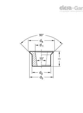 ElesaGanter伊莉莎冈特GN172.1导向衬套带轴环锥形内孔