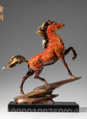 高档《马》到成功大铜金品岁月漆全黄铜马摆件工艺铜器办公室桌面