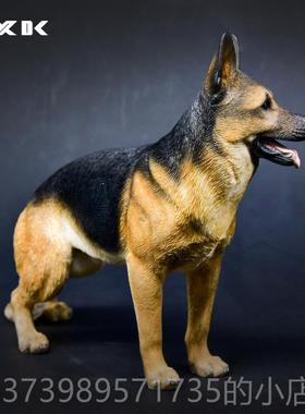 正品国德牧羊犬礼模型摆件欧式风格 树脂材饰质德牧狗桌面摆盒装