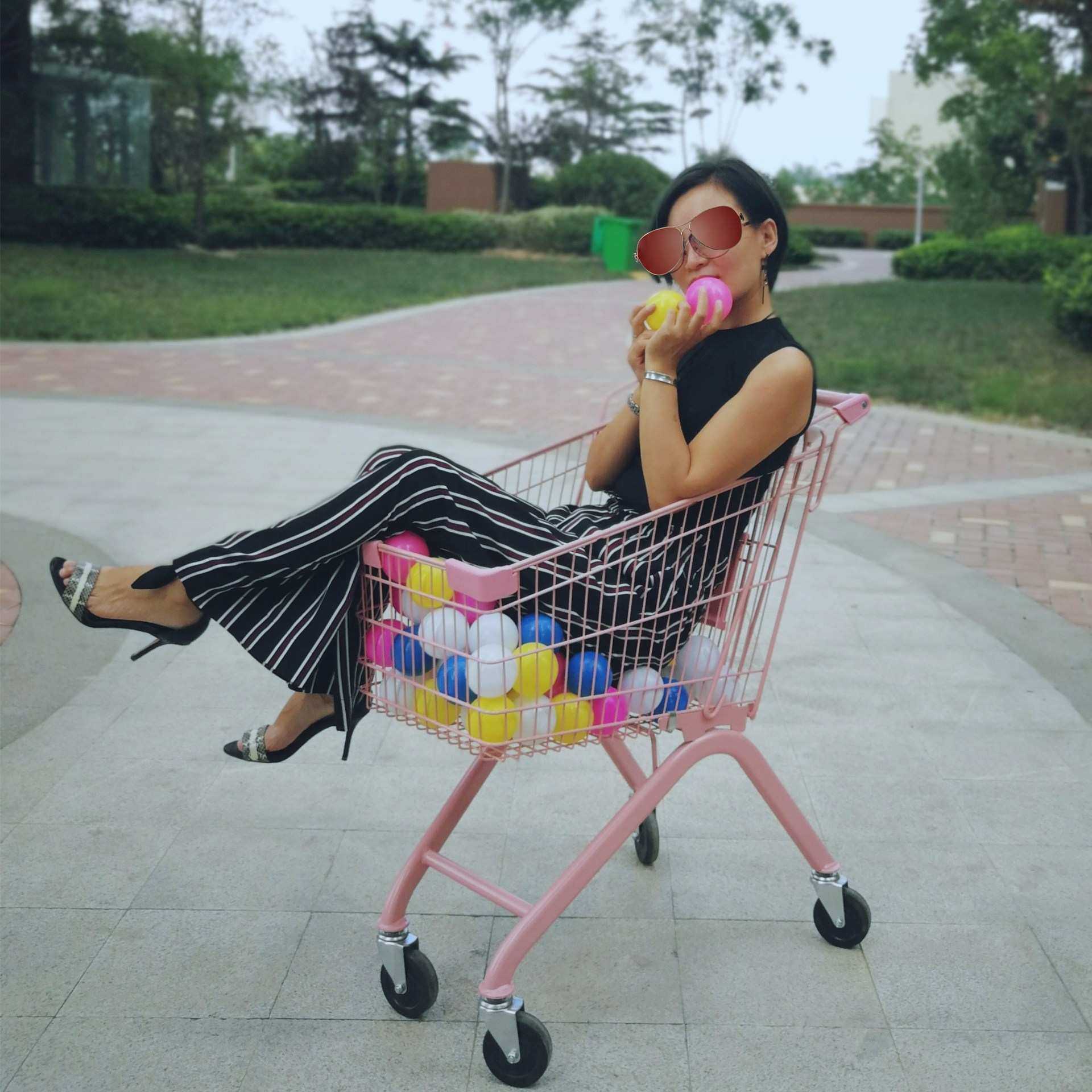超市购物车 粉色小推车 网红拍照手推车商超便利店购物车,淘宝优惠券,粉丝福利购,淘宝优惠卷
