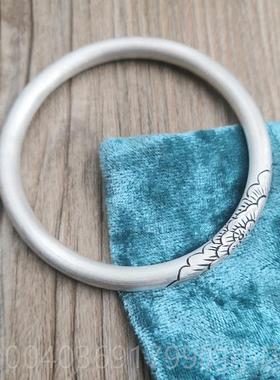 高档足银纯999复古文艺手工银手镯哑闭口牡花女款民族风定光做手