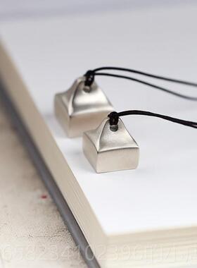 高档墨者倾挂城原足创银中国风印章吊坠项创意定制男女炼情侣刻字