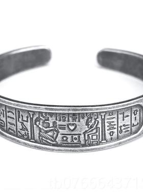 正品手舐犬情书·阿努斯狗纯银古埃及壁画 画开比 口子镯送女友生