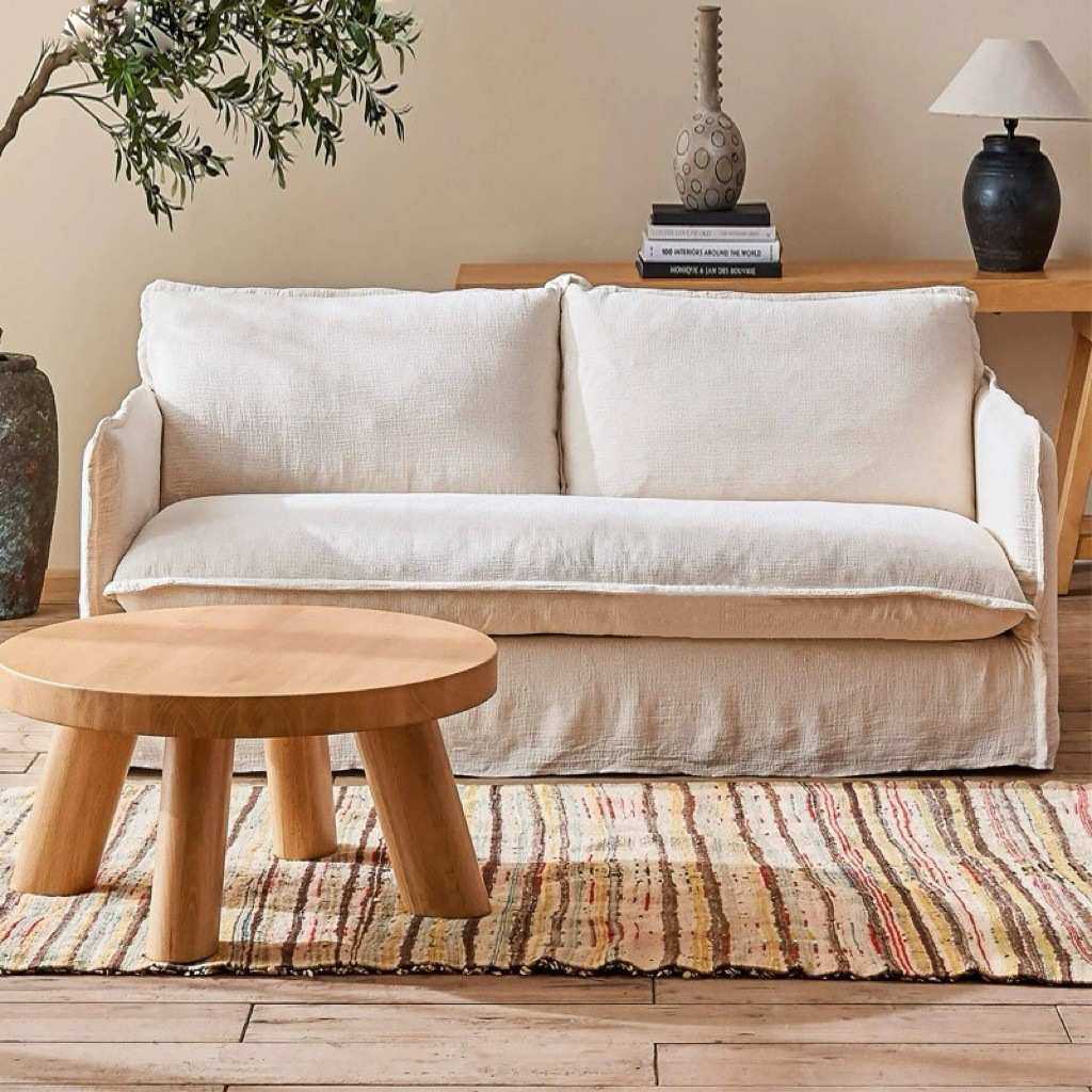 侘寂风亚麻布艺沙发日式简约小户型客厅民宿三人位直排可拆洗沙发,淘宝优惠券,粉丝福利购,淘宝优惠卷