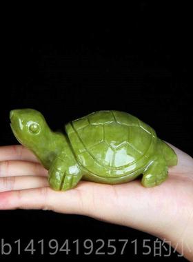 正品天然玉石雕刻乌龟龟玉龟可品爱鱼缸岫小玉长寿饰客厅摆件
