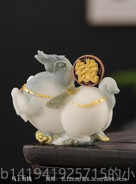 正品新中桌式马摆件马上有钱治愈办公室面压神器家居装饰品解生礼