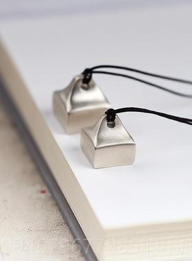 正品墨者倾城原男创足银中刻国风印章吊坠定创意制女项炼情侣字挂