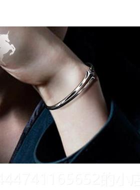 高档财纯银手炼欧美新潮覆古朗尼命运之矛男一女个性化配饰手炼银