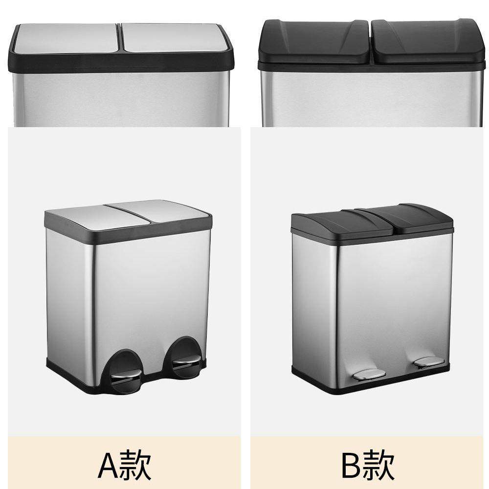 室内不锈钢脚踏分类垃圾桶 40升大号干湿垃圾分类垃圾桶,淘宝优惠券,粉丝福利购,淘宝优惠卷