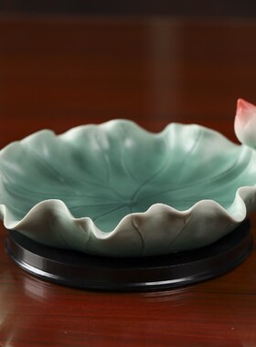 佛前供果盘陶瓷佛具供具禅意莲花盘佛堂神台上供观音家用果碟礼佛