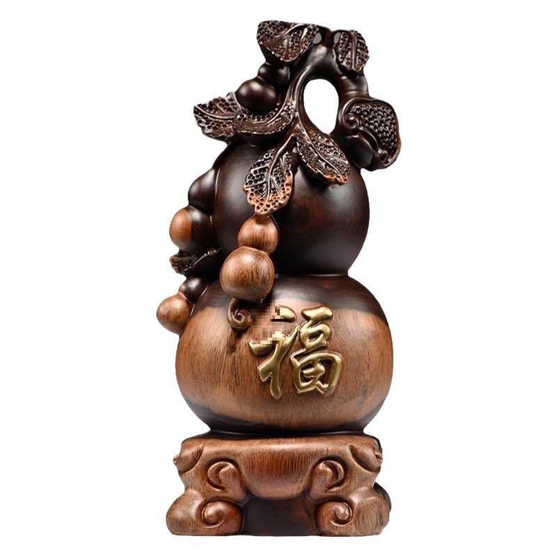 黑檀实木居雕刻葫芦中式件客厅摆家F9678T97办室公装饰工艺开业送,淘宝优惠券,粉丝福利购,淘宝优惠卷