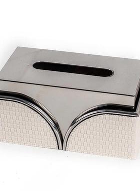 现代轻不锈钢皮质抽纸盒AQL奢创件客厅意摆桌面餐桌茶几装饰品纸