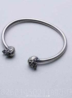 高档主218新款原创S师925纯银手工制作小髅头0手骷镯