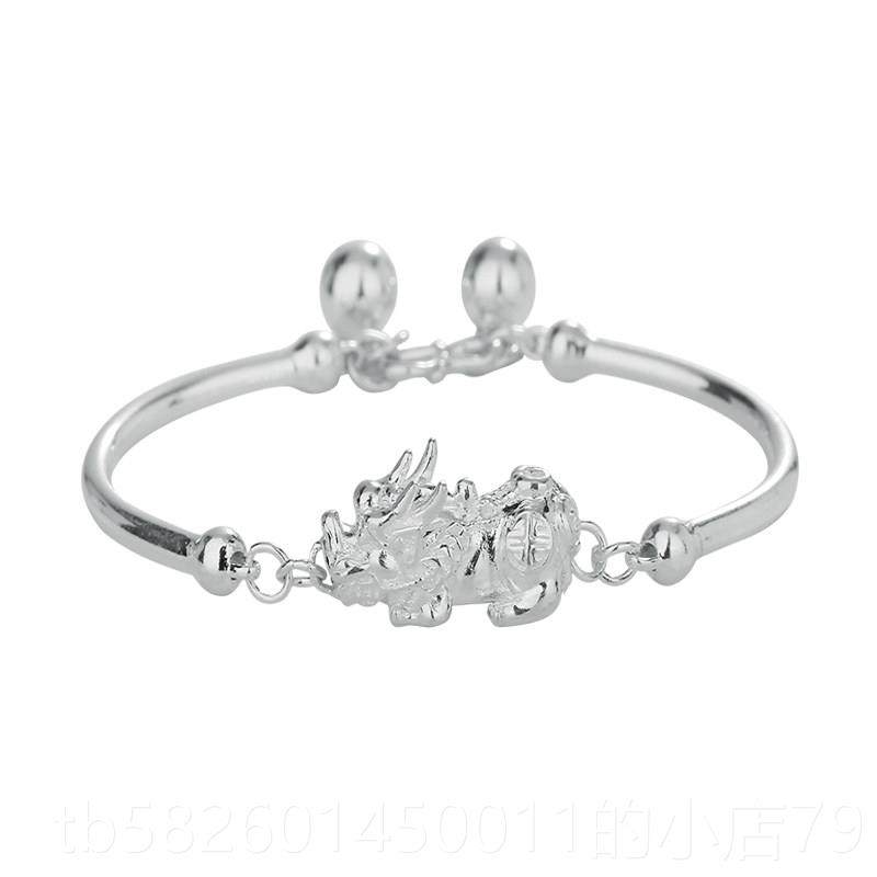 高档银镯99纯银女貔貅女款手日韩版足银铃简约铛手镯子银手炼生日,淘宝优惠券,粉丝福利购,淘宝优惠卷