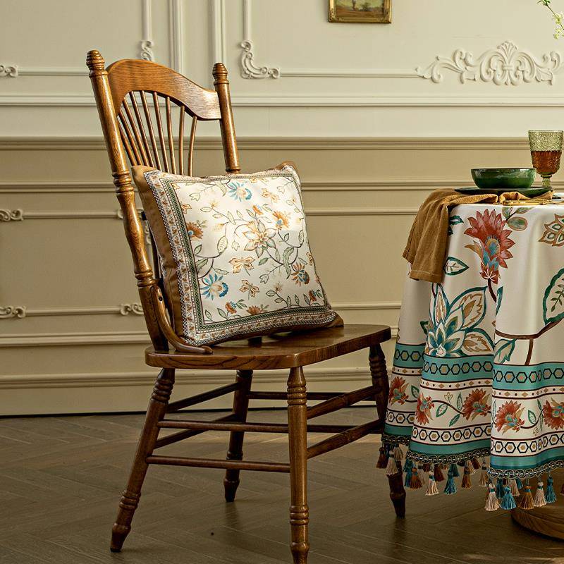 花美式印抱枕餐桌腰枕客4厅沙发20221231靠枕方形护5*45办公室午 - 图1