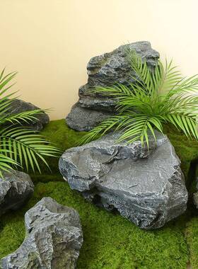 仿真石造景玻璃钢造石人造景TDP观石院景庭院布置假山子装头饰假