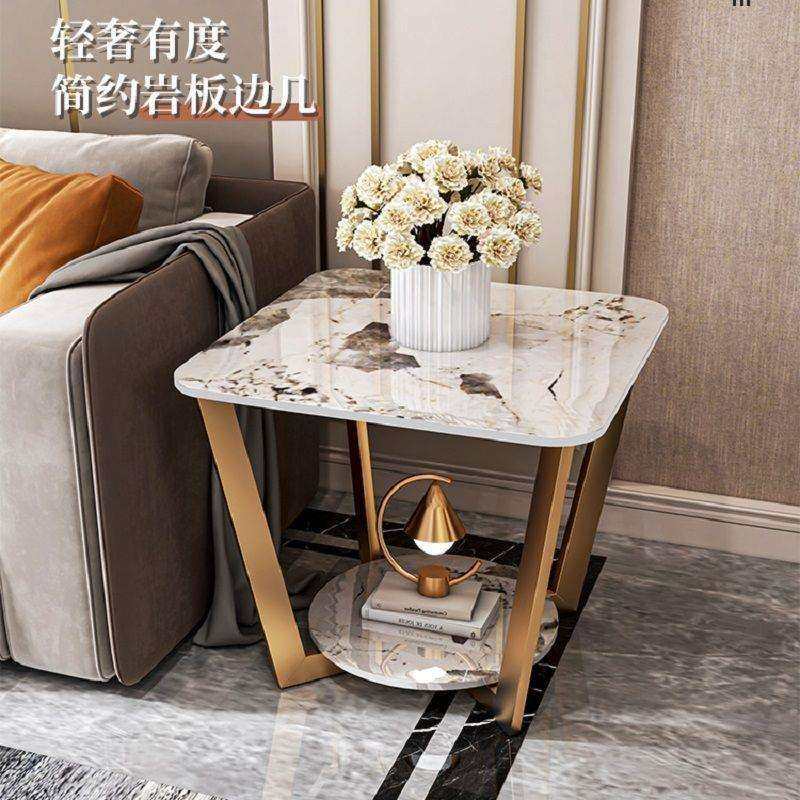 北欧新款沙发边几轻奢意式极简方桌床头边柜大理石岩板小茶几角几,淘宝优惠券,粉丝福利购,淘宝优惠卷