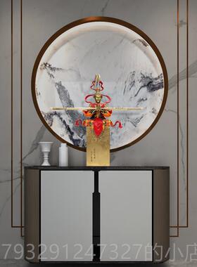 高档公宽桌和齐天大圣家孙悟空面装饰客厅办室用室内玄关创意摆件