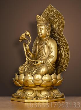 高档福佑佛佛具黄普贤萨像生肖属龙蛇本命佛家居佛堂礼菩佛供铜奉