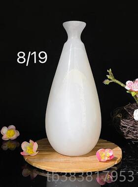 高档天然玉石花瓶摆件客厅玄关饰插花器皿中式客柜厅饰酒工艺装摆