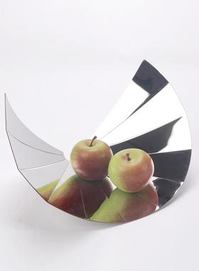 现代简约金属玻璃花器花瓶创意装饰家居客厅餐桌托盘摆件