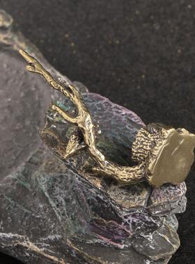 仿古铜器香插香座喜上眉梢喜鹊登梅禅意香托香炉家居办公创意摆件