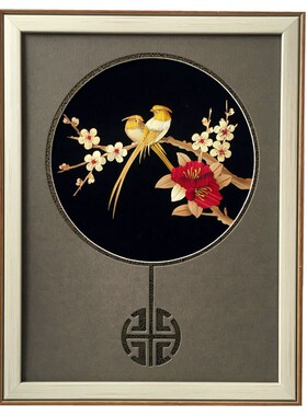 麦秆画麦草画贴画工艺品家居装饰画相框摆件特色礼品出国礼物