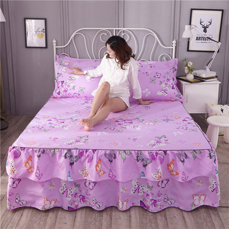 全活性棉单件厚床罩床裙式床垫套4四件套件1.21.5m1.8米床上用品,淘宝优惠券,粉丝福利购,淘宝优惠卷