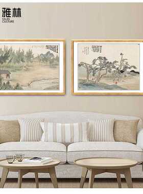 新品名家字画齐白石二十四门景山水风景画复制中式画芯