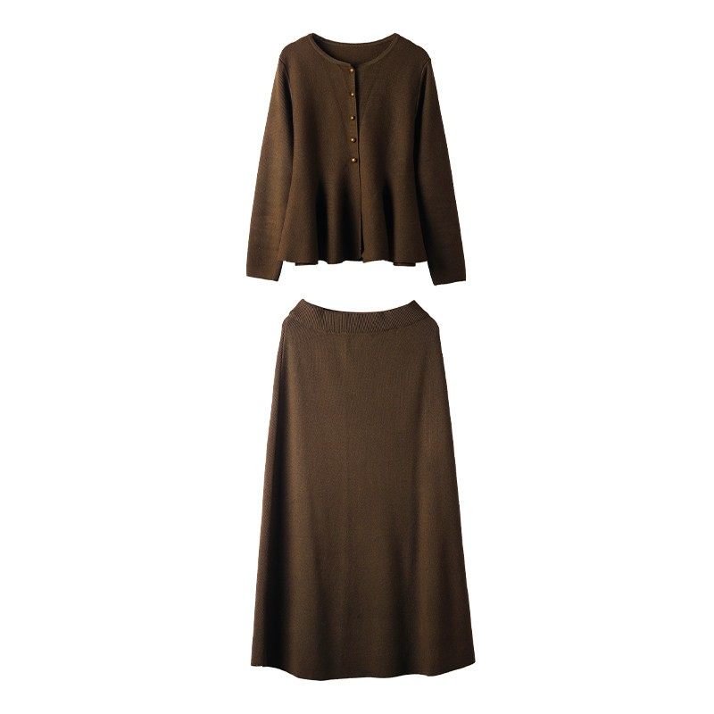 小耳出品【法国梧桐】温柔大姐姐风安迪绒波浪摆开衫半身裙两件套,淘宝优惠券,粉丝福利购,淘宝优惠卷