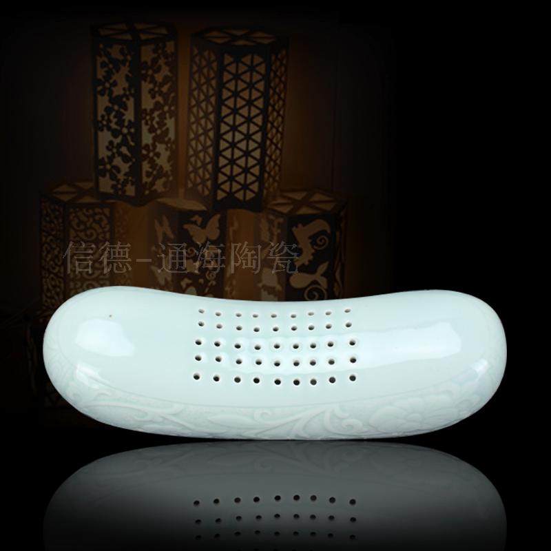 景德镇 瓷枕凉枕头陶瓷枕头保健护理枕仿宋颈椎乔治瓷枕头U型枕头,淘宝优惠券,粉丝福利购,淘宝优惠卷