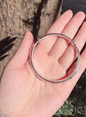 高档纯999银龙凤珠银饰圆身女车花9推拉式女手炼覆古民族风格礼品