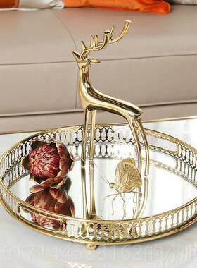 正品现代美式欧式轻别奢几样房托盘墅客厅茶卧室板收纳装饰摆件托