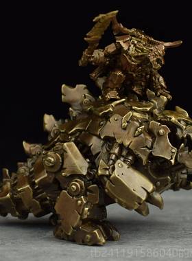 高档黄铜材质机大械小怪兽战哥斯拉创意桌面手办件工艺室品办公摆