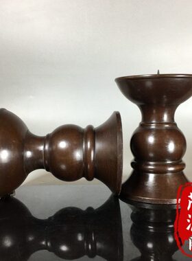 复古老式蜡烛台纯铜包浆香薰蜡烛托盘底座家居客厅蜡烛台装饰摆件