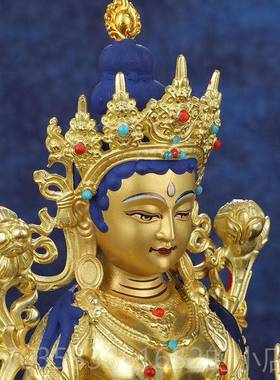 高档件绿度母佛像摆黄全鎏寸金藏传密宗佛台佛堂像精工5铜7寸10寸