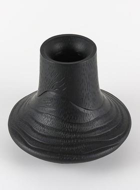 酒店民宿展厅摆件仿木纹花瓶干花花器侘寂风售楼部设计师软装饰品